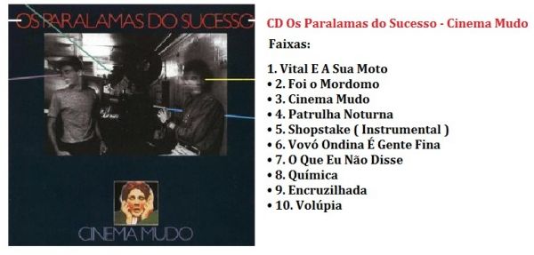Cd Os Paralamas Do Sucesso - Cinema Mudo